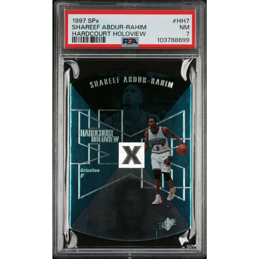1997 SPx Hardcourt Holoview #HH7 Shareef Abdur-Rahim PSA 7 Vancouver Grizzlies
